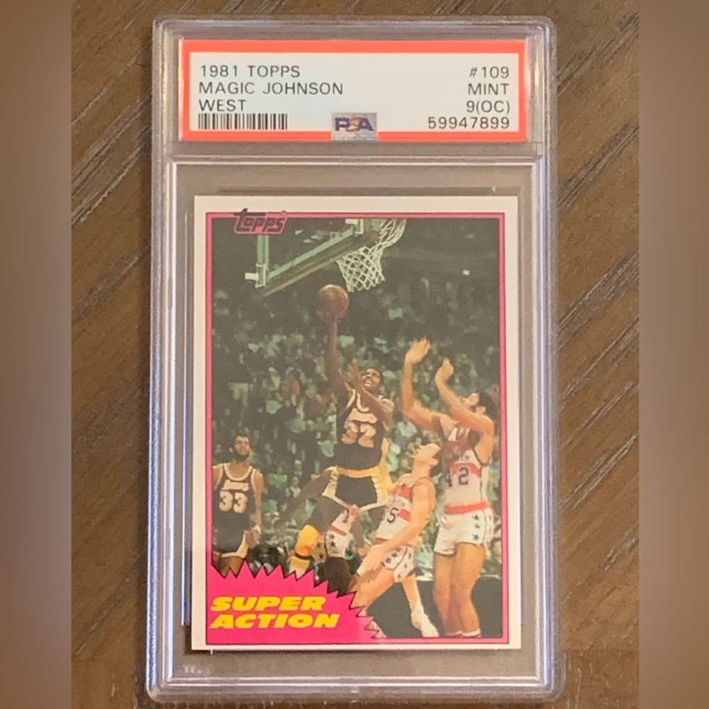 1981 Topps Magic Johnson West #109 PSA 9 (OC)